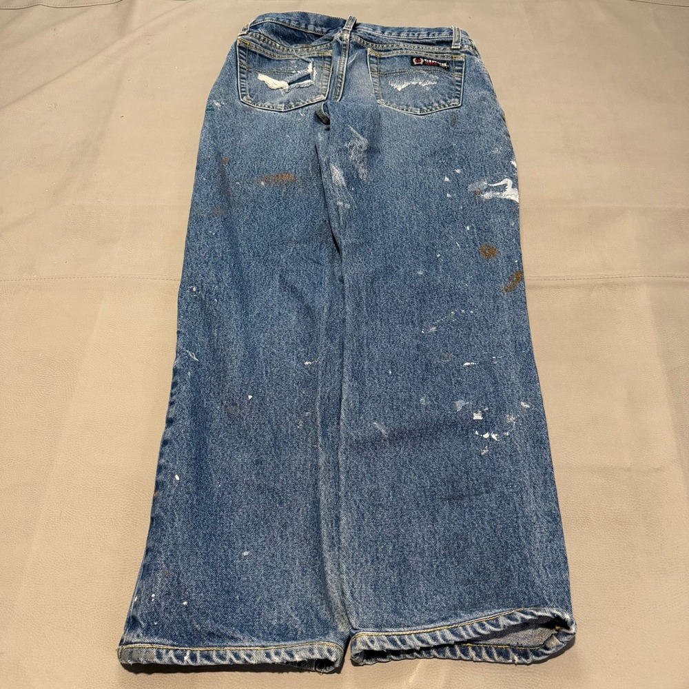 Cinch WRX FR White Label Jean Men 30x32 Blue Flame Fire Resistant Paint Splatter